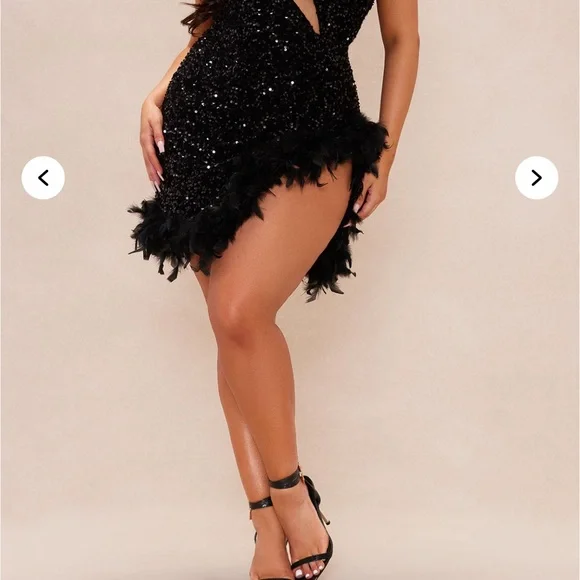 Elegant Black Sequin Dress - Picture 2 of 3